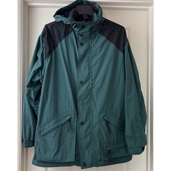 WOOLRICH Jacket Mens Medium Windbreaker Parka Spruce Green Hooded Drawstring - Picture 3 of 16